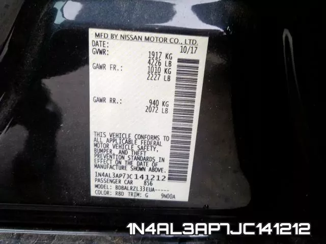 1N4AL3AP7JC141212 фото 2