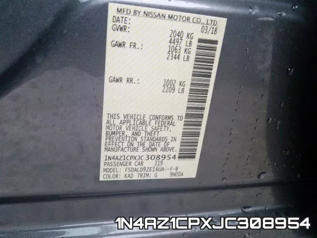 1N4AZ1CPXJC308954 фото 2