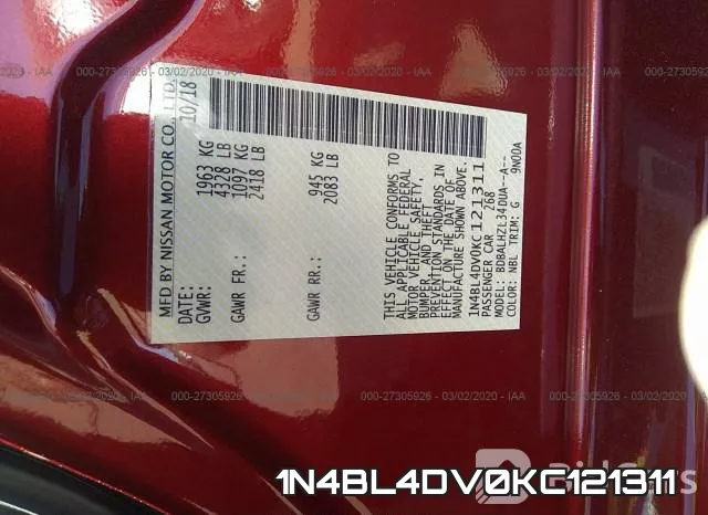 1N4BL4DV0KC121311 фото 10