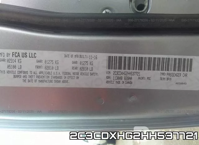 2C3CDXHG2HH537721 фото 10
