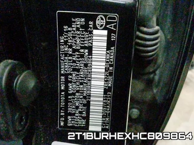 2T1BURHEXHC809864 фото 2