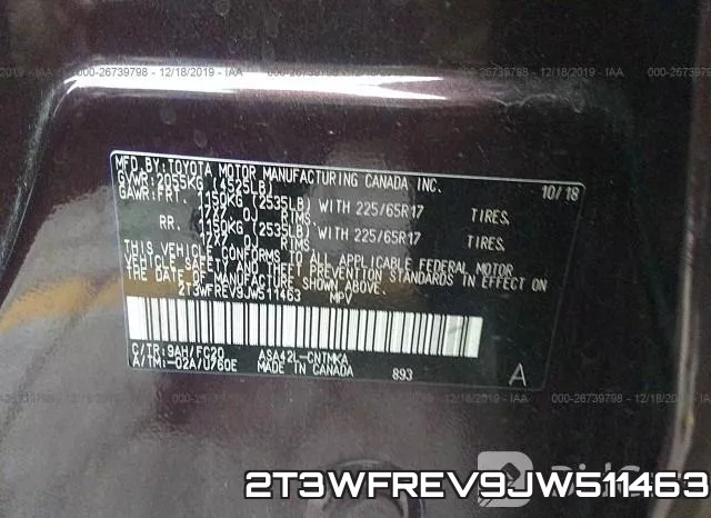 2T3WFREV9JW511463 фото 10