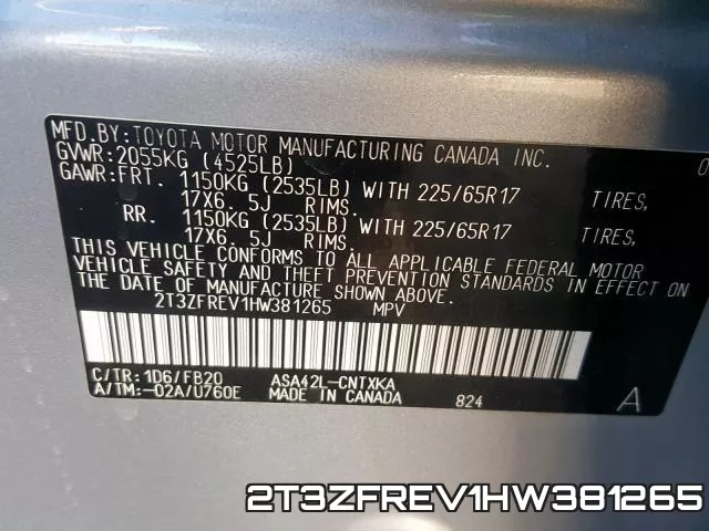 2T3ZFREV1HW381265 фото 2