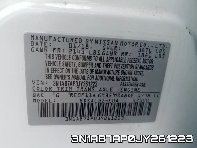 3N1AB7AP0JY261223 фото 2