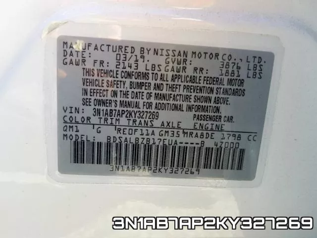 3N1AB7AP2KY327269 фото 2