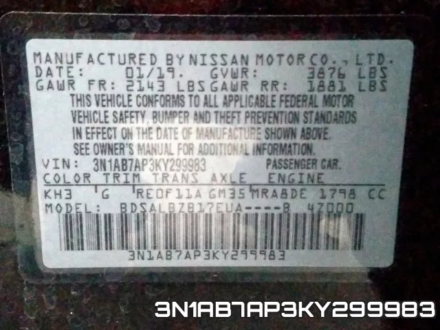 3N1AB7AP3KY299983 фото 2