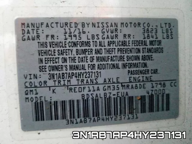 3N1AB7AP4HY237131 фото 2