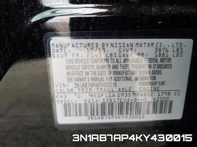 3N1AB7AP4KY430015 фото 2