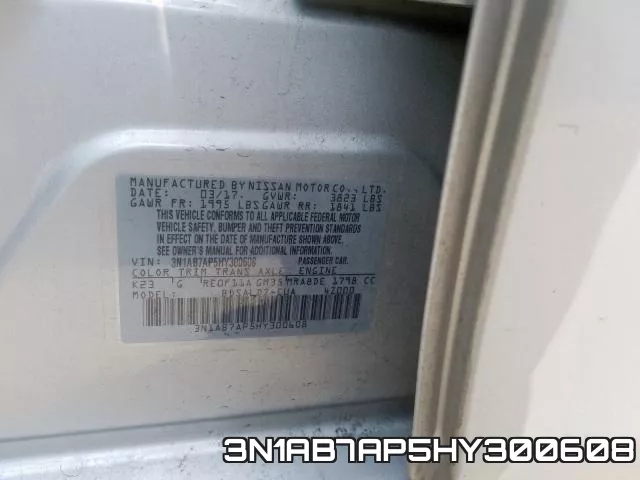 3N1AB7AP5HY300608 фото 2