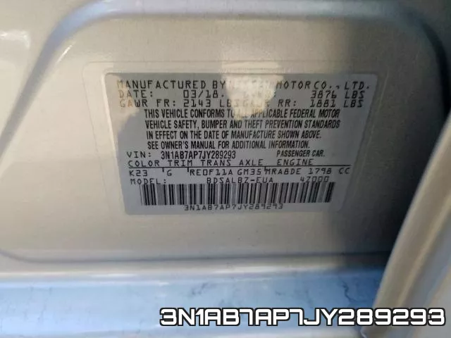 3N1AB7AP7JY289293 фото 2