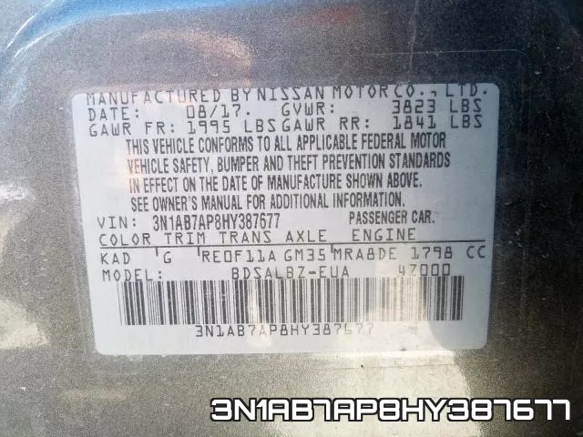 3N1AB7AP8HY387677 фото 2