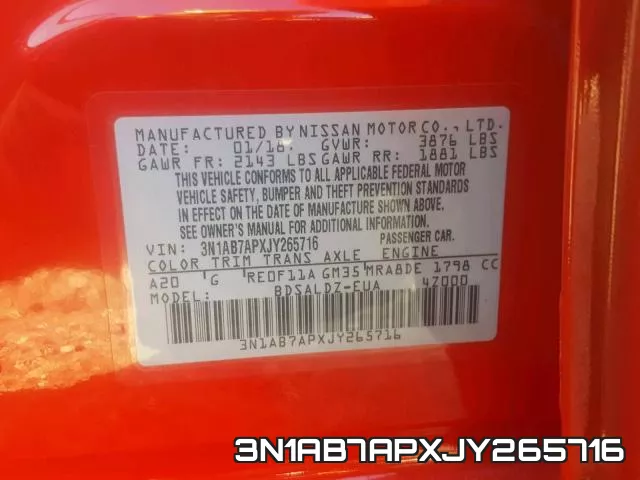 3N1AB7APXJY265716 фото 2