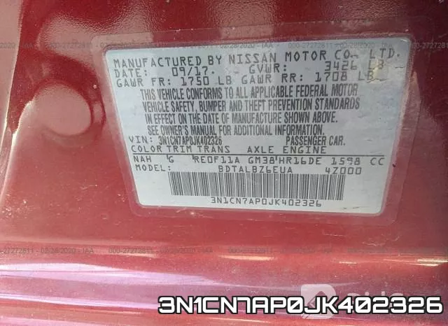 3N1CN7AP0JK402326 фото 10