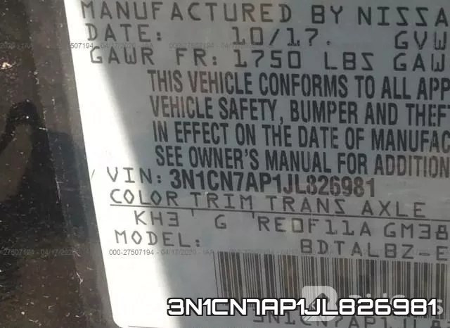 3N1CN7AP1JL826981 фото 10