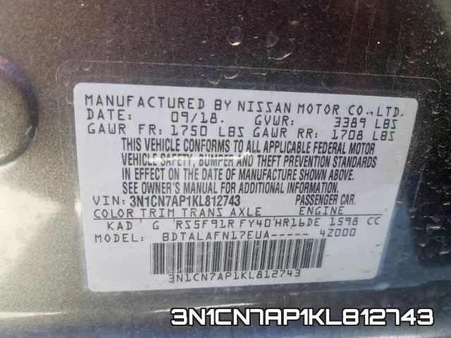3N1CN7AP1KL812743 фото 2