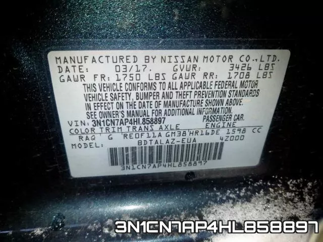 3N1CN7AP4HL858897 фото 2