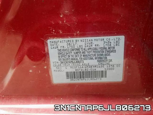 3N1CN7AP6JL806273 фото 2