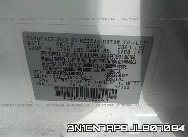 3N1CN7AP8JL807084 фото 10