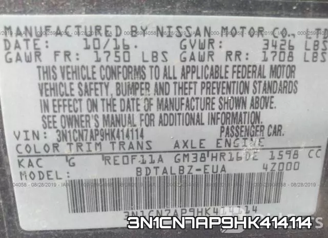 3N1CN7AP9HK414114 фото 10