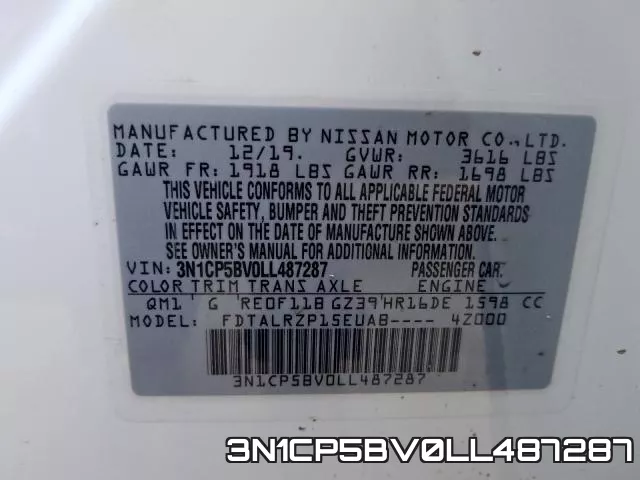 3N1CP5BV0LL487287 фото 2
