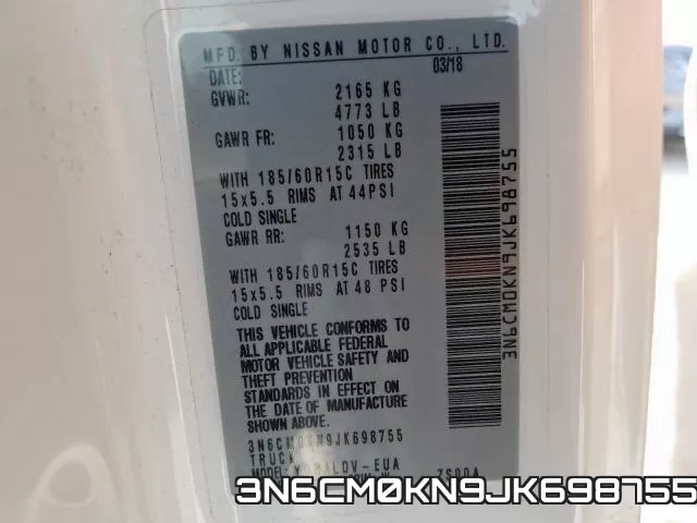 3N6CM0KN9JK698755 фото 2