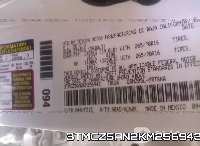 3TMCZ5AN2KM256943 фото 10
