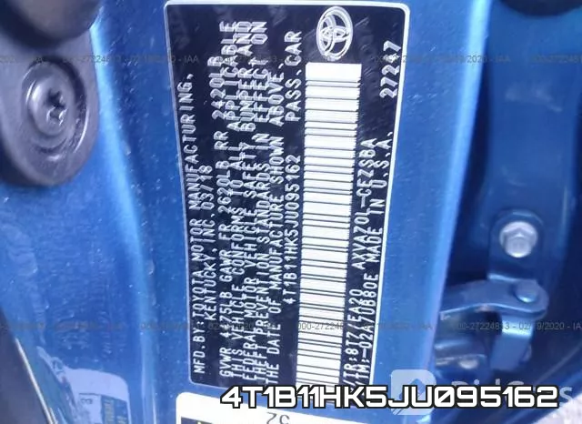 4T1B11HK5JU095162 фото 10