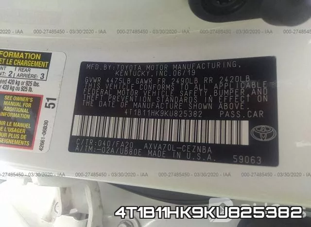 4T1B11HK9KU825382 фото 10