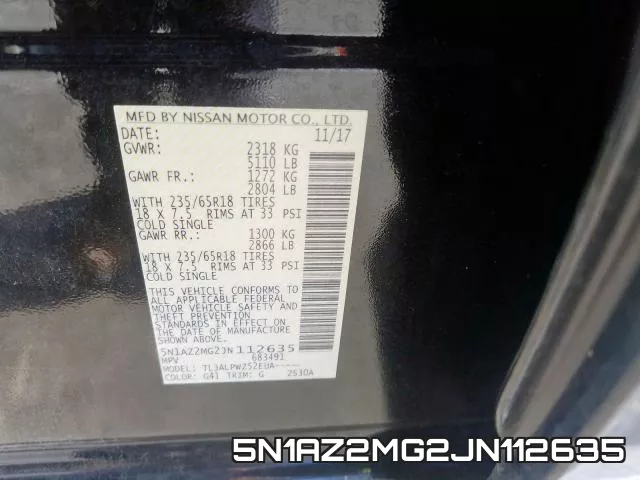 5N1AZ2MG2JN112635 фото 2