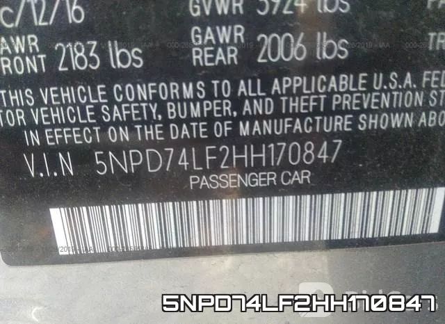 5NPD74LF2HH170847 фото 10