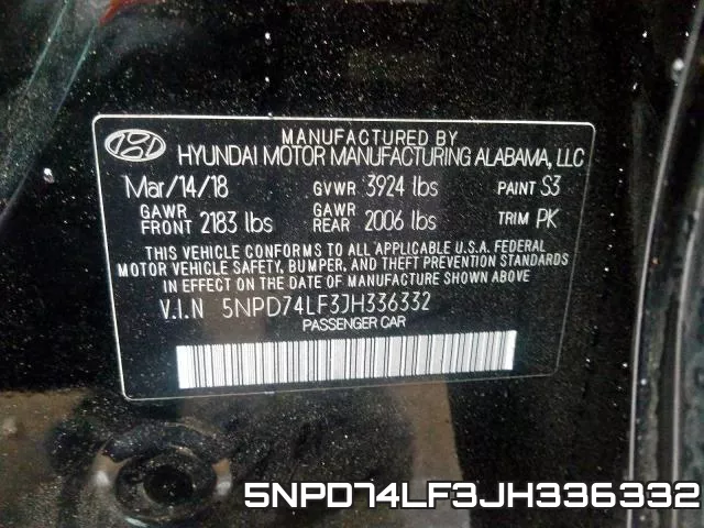 5NPD74LF3JH336332 фото 2