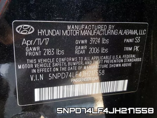 5NPD74LF4JH217558 фото 2