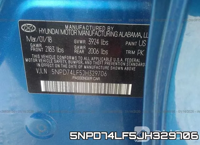 5NPD74LF5JH329706 фото 10