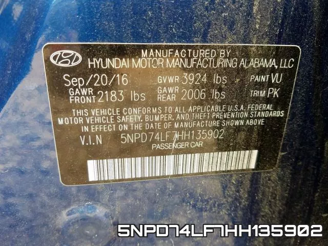 5NPD74LF7HH135902 фото 2