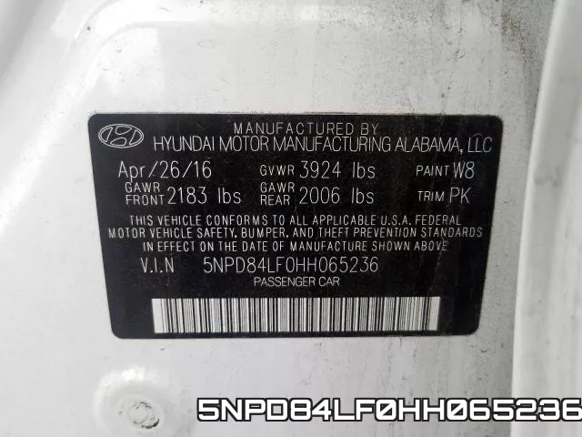 5NPD84LF0HH065236 фото 2