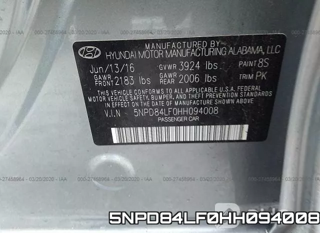5NPD84LF0HH094008 фото 10