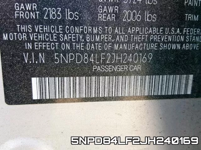5NPD84LF2JH240169 фото 2