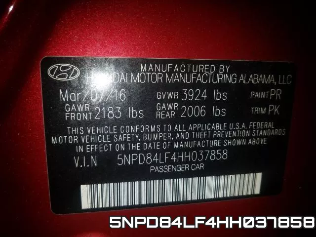5NPD84LF4HH037858 фото 2