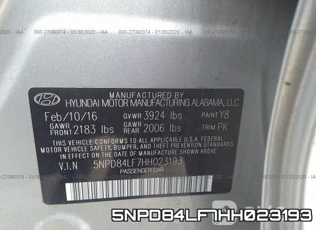 5NPD84LF7HH023193 фото 10