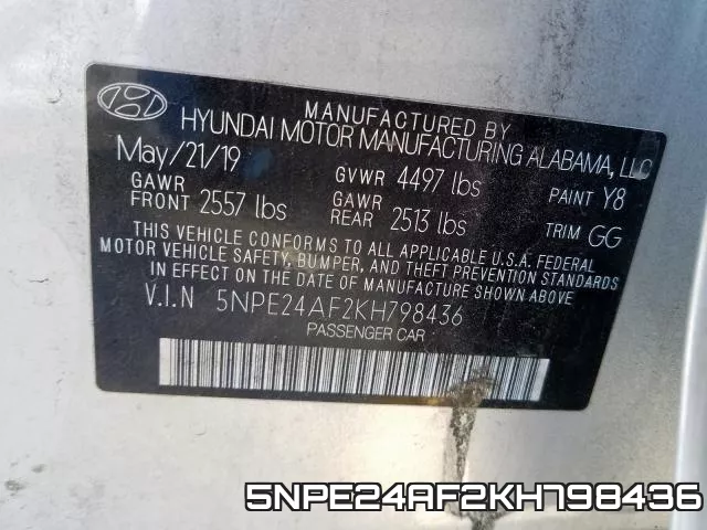 5NPE24AF2KH798436 фото 2