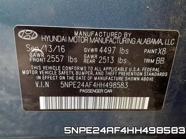 5NPE24AF4HH498583 фото 2