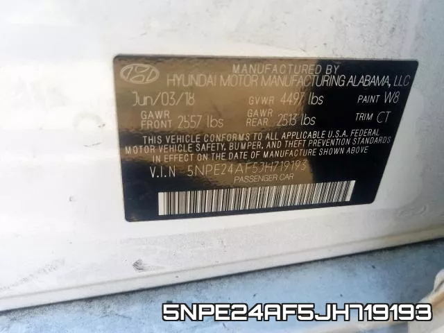 5NPE24AF5JH719193 фото 2