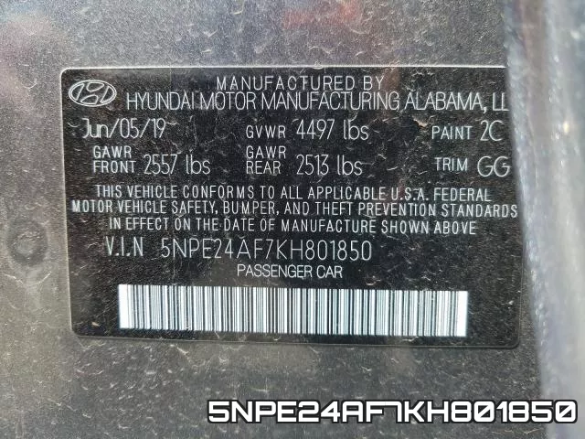 5NPE24AF7KH801850 фото 2