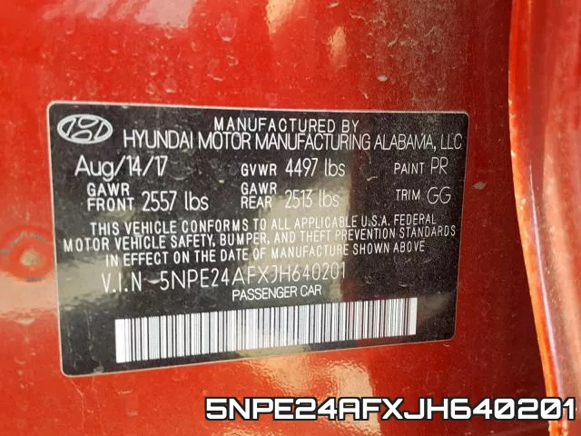5NPE24AFXJH640201 фото 2
