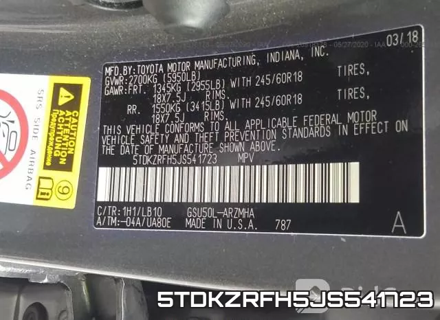 5TDKZRFH5JS541723 фото 10