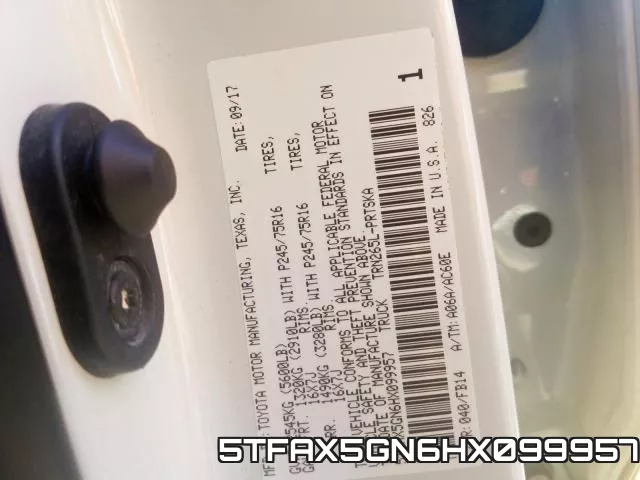5TFAX5GN6HX099957 фото 2