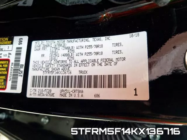 5TFRM5F14KX136716 фото 2