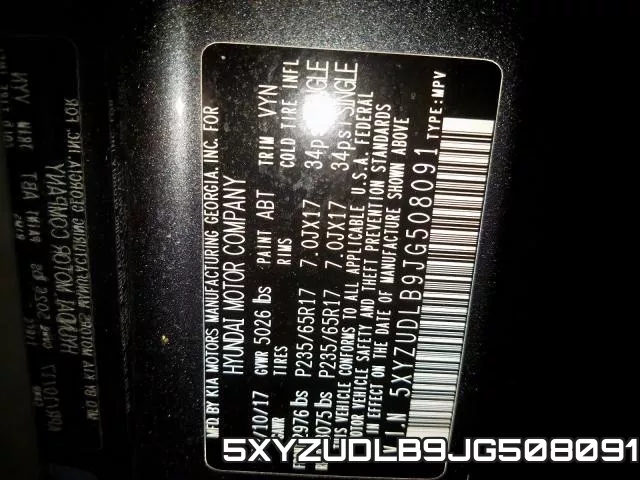 5XYZUDLB9JG508091 фото 2