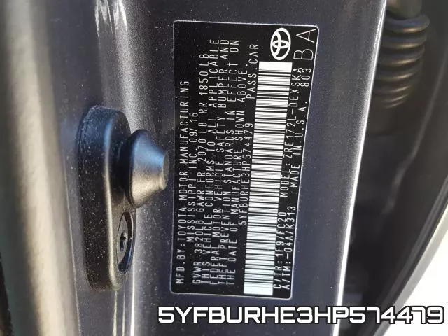 5YFBURHE3HP574479 фото 2