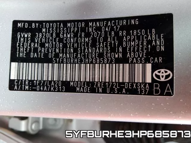 5YFBURHE3HP685873 фото 2